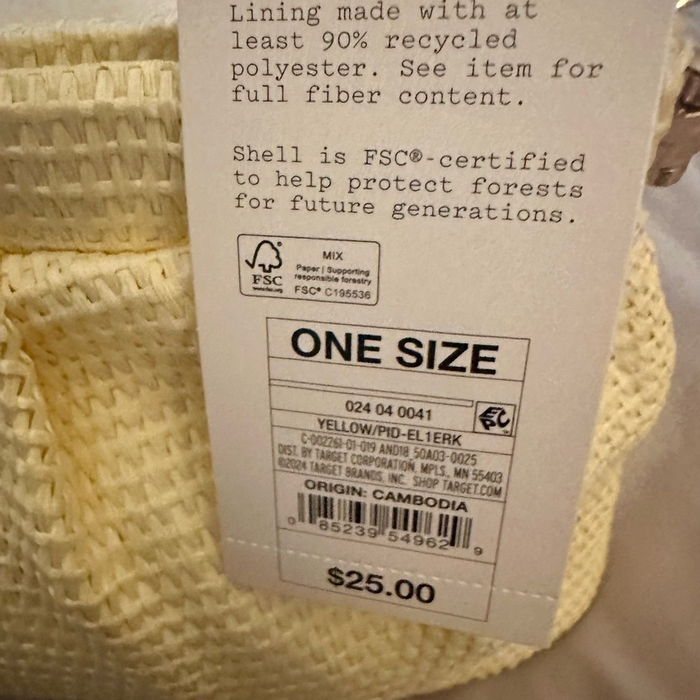 NWT - A New Day Yellow Woven Shoulder Bag with Gold Chain - Picture 4 of 4